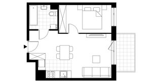 2-pokojowe mieszkanie 38m2 + balkon - Pełny obrazek: 3/8