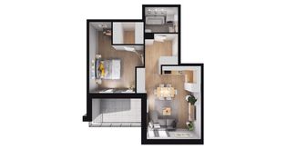 2-pokojowe mieszkanie 48m2 + loggia Bezpośrednio - Pełny obrazek: 2/8